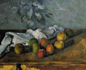 Manzanas y servilleta Paul Cezanne Impresionismo bodegón Pinturas al óleo